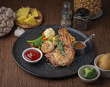Pork Chop Steak Dinner (สเต็กหมูพอร์คชอป) - Angle 2