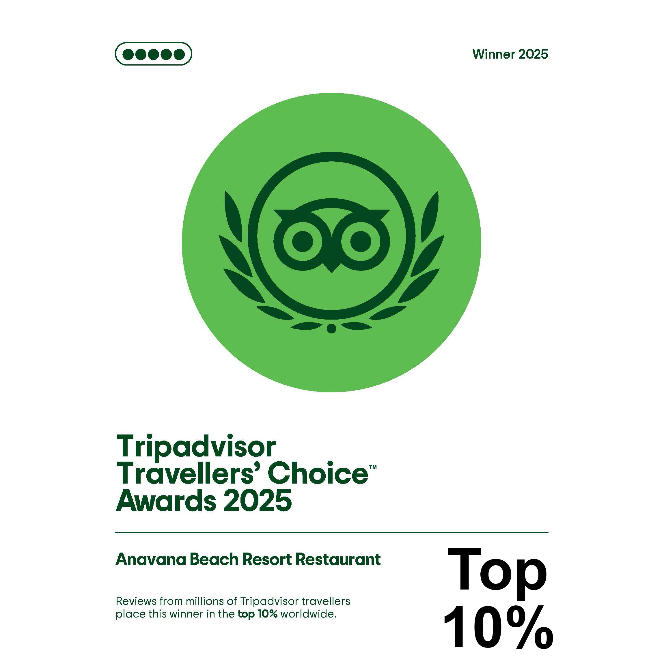 Tripadvisor Travelers' Choice Restaurant Award 2025 logo