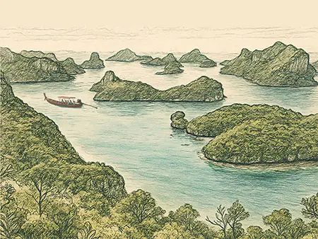 Islands of Mu Ko Ang Thong National Marine Park near Koh Samui