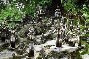 The Secret Buddha Garden hidden in the mountains of Koh Samui, Thailand.